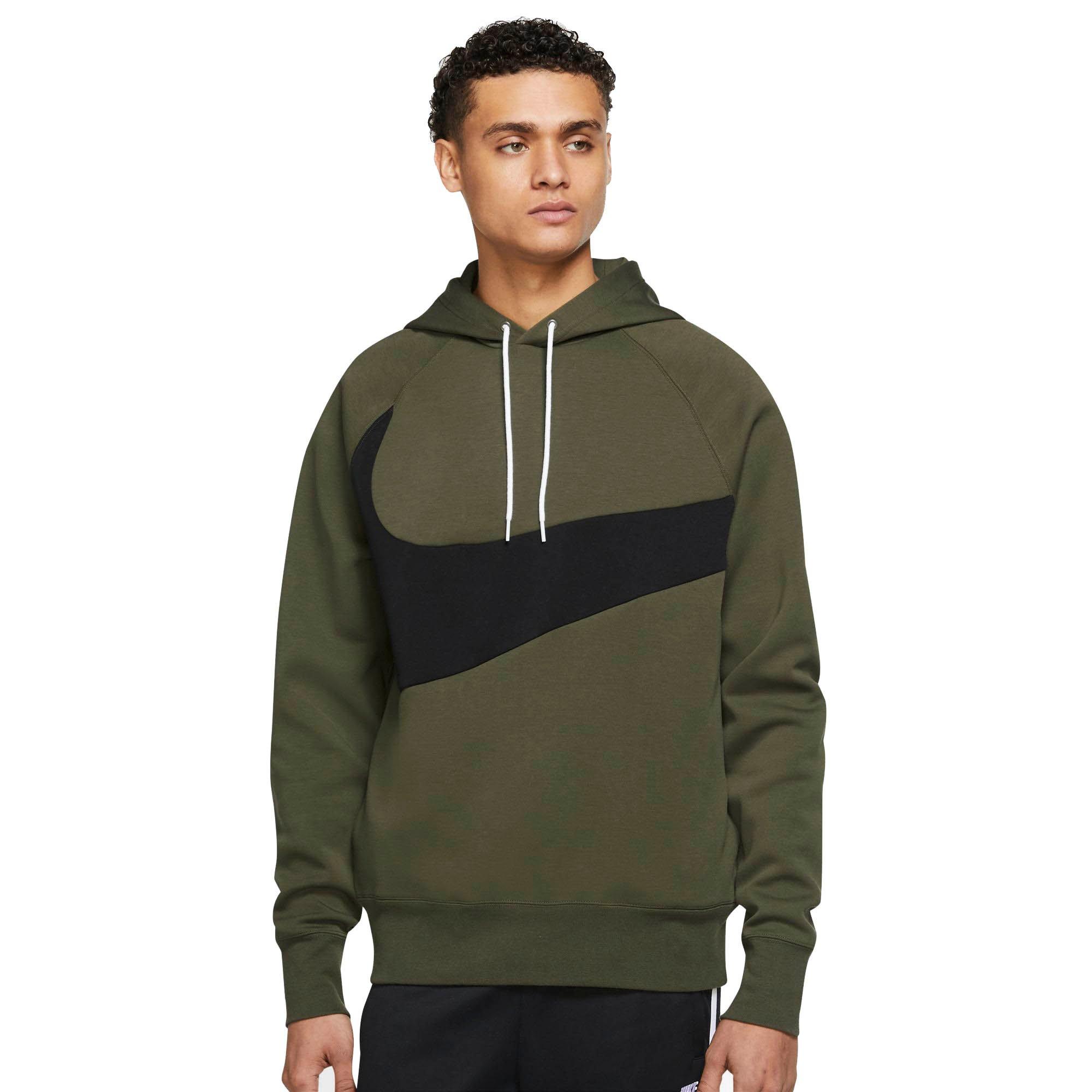 Nike Men's Sportswear Swoosh Tech Fleece Pullover Hoodie Green